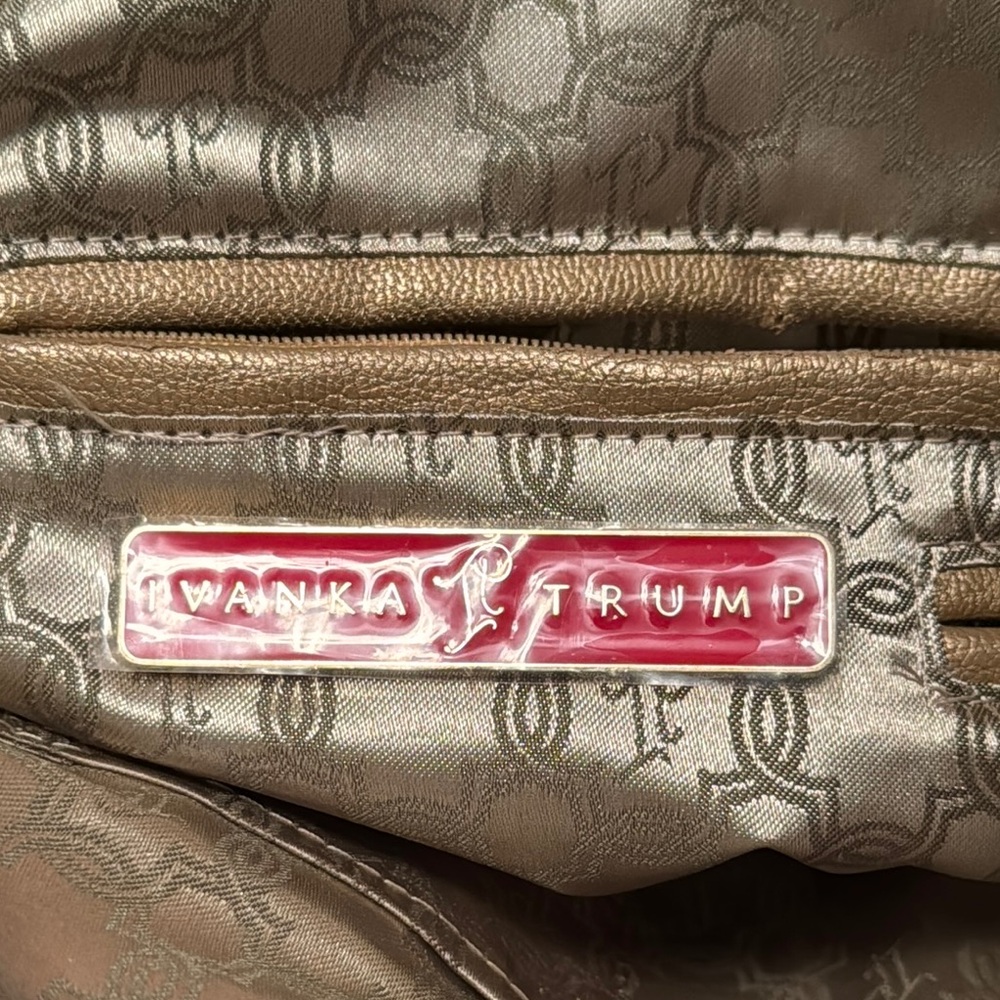 Ivanka Trump Gold Satchel with Artistic Design - Picture 4 of 10